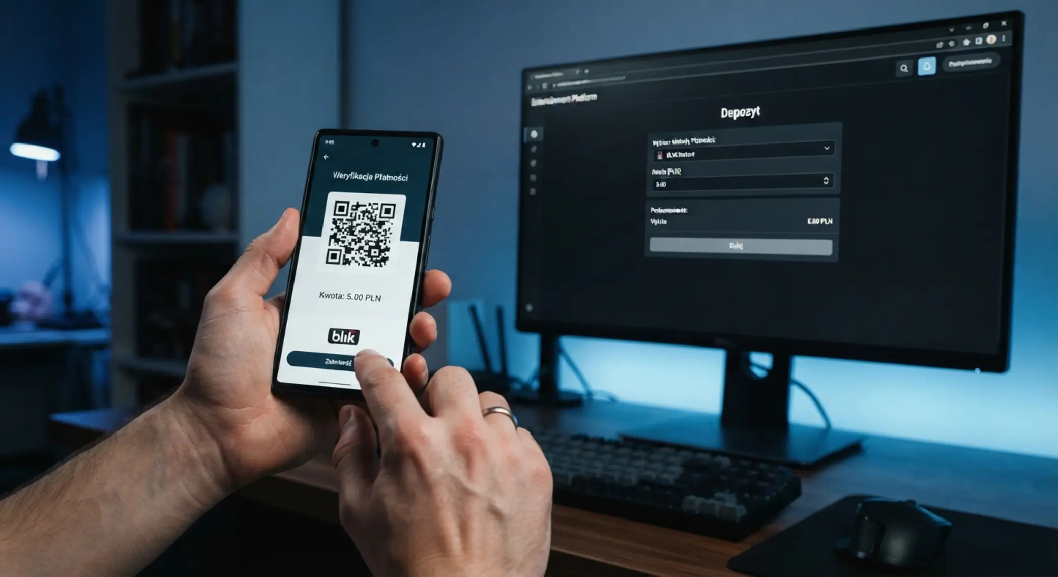 Proces wpłaty mobilnej 5 zł na konto gracza krok po kroku