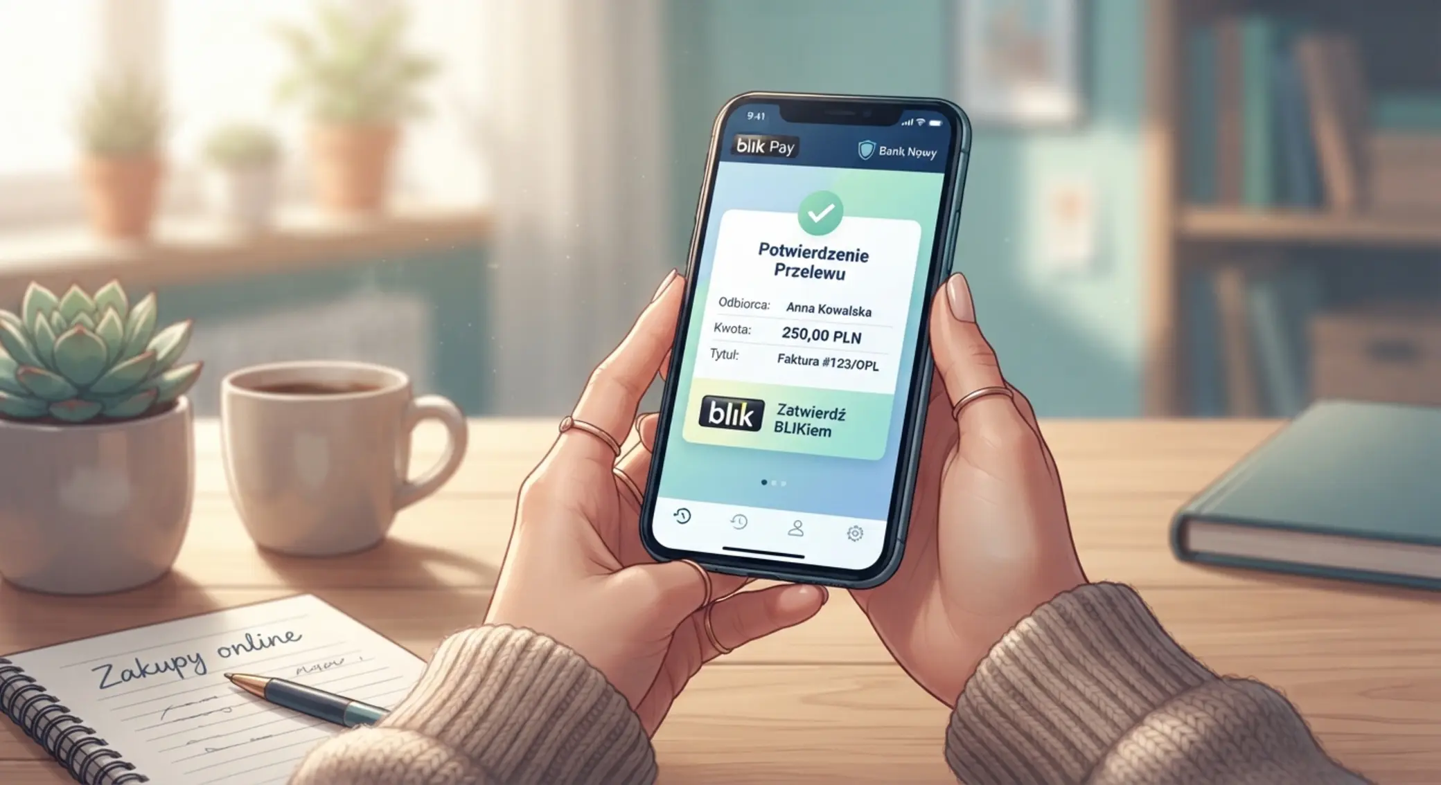 Ilustracja metod płatności online na telefonie przy niskich wpłatach